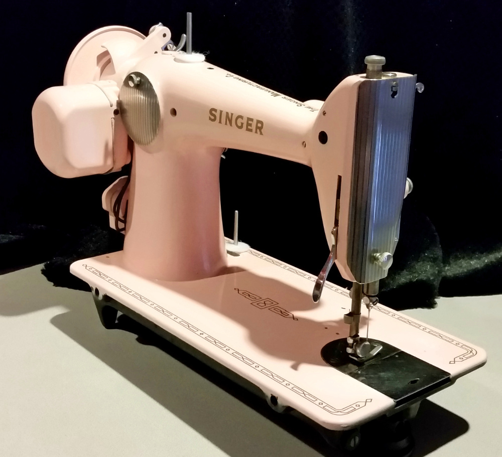 Singer 201 Vintage Sewing Machine in Ballet Slipper Pink